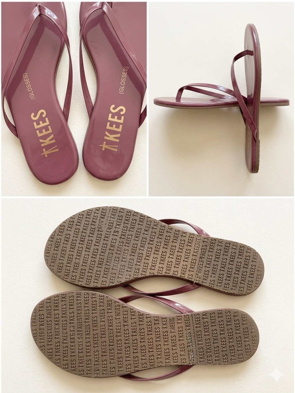 TKEES Glosses Flip Flop Sandals in Mauve Plum